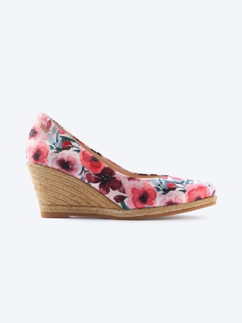 NWOT Viscata Barcelona Red Flowers Wedge Pumps - Pink Multi - size 37